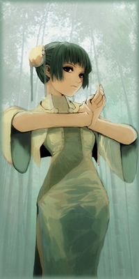 99px.ru аватар Девушка в кимоно стоит на фоне леса, сложив руки перед собой