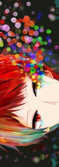 Аватар вконтакте Из одного глаза Seijuro Akashi / Сейджуро Акаши из аниме Баскетбол Куроко / Kuroko no Basuke / Kuroko no Basket вылетают цветные блики