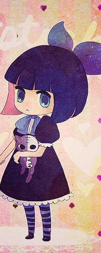 Аватар вконтакте Чиби / chibi Чулка / Stocking / Стокинг из аниме Труська, Чулко и пресвятой Подвяз / Panty & Stocking with Garterbelt со своим игрушечным котиком