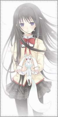 Аватар вконтакте Akemi Homura / Акеми Хомура держит в руках Кьюбэя / Kyuubey из аниме Magical Girl Madoka Magika / Puella Magi Madoka Magica / Девочка Волшебница Мадока Магика / Mahou Shoujo Madoka Magika