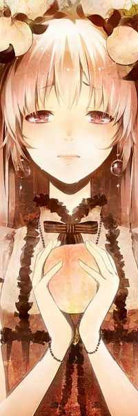 Аватар вконтакте Плачущая Вокалоид Сакура Мику / Vocaloid Sakura Miku держит яблоко