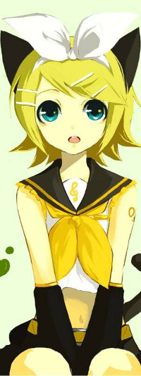 Аватар вконтакте Вокалоид Кагамине Рин / vocaloid Kagamine Rin в образе неко / neko