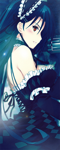 99px.ru аватар Красноглазая анимешная девушка с длинными темно-синими волосами, одетая в стиле готической Лолиты