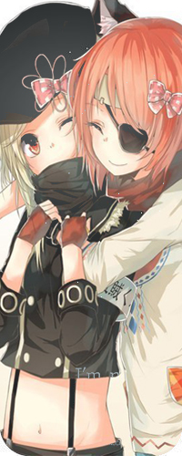 99px.ru аватар Улыбающиеся Неко-девушки / Neko Girls стоят, обнявшись, у одной из них повязка на глазу