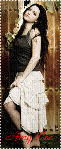 99px.ru аватар Эми Ли / Amy Lee солистка группы Evanescence в белой юбке стоит возле ворот