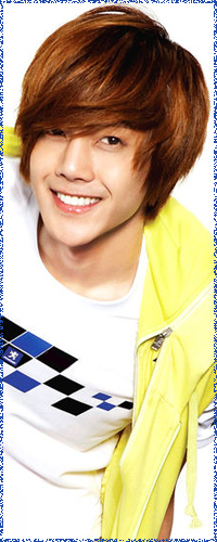 99px.ru аватар Южнокорейский актер, певец и модель Kim Hyun Joong / Ким Хен Чжун в белой футболке и желтой жилетке мило улыбается