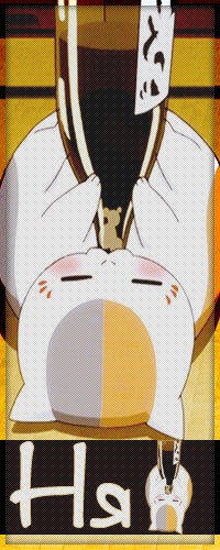 99px.ru аватар Белый кот лежит на спине и пьет что-то из бутылки, персонаж из аниме Тетрадь дружбы Нацумэ / Zoku Natsume Yuujinchou (Ня)