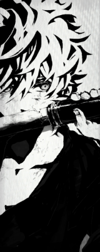 Аватар вконтакте Главный герой Саката Гинтоки / Sakata Gintoki из аниме Гинтама / Gintama с мечом в черно-белых тонах