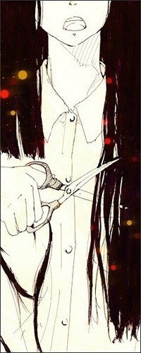 99px.ru аватар Девушка отрезает ножницами свои длинные черные волосы