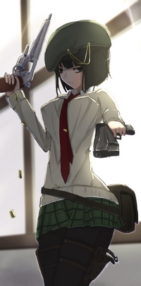 99px.ru аватар Девушка в школьной форме и с огнестрельным оружием в руках