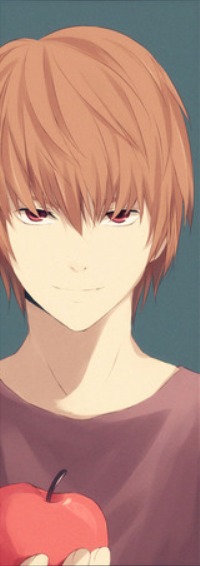 Аватар вконтакте Лайт Ягами / Light Yagami из аниме Тетрадь смерти / Death Note держит яблоко