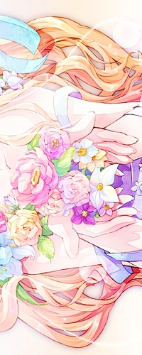 Аватар вконтакте Руки длинноволосой девушки, держащей цветы