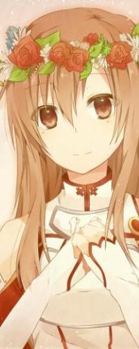 Аватар вконтакте Асуна Юки / Asuna Yuki из аниме Мастера меча онлайн / Sword Art Online с венком на голове