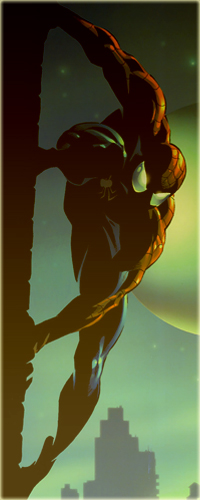99px.ru аватар Персонаж мультсериала, комиксов и фильмов - Человек-Паук / Spider-man / Peter Parker / Питер Паркер на крыше дома ночью при луне
