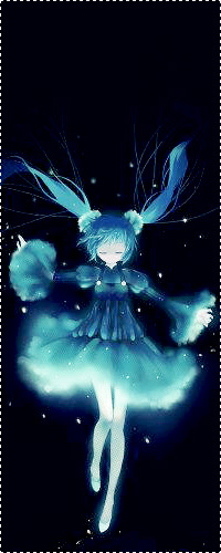 99px.ru аватар Вокалоид Хатсуне Мику / Vocaloid Hatsune Miku в голубом платье, на фоне ночного неба