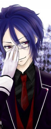 Аватар вконтакте Рейджи Сакамаки / Reiji Sakamaki из аниме Дьявольские любовники / Кровные возлюбленные / Diabolik Lovers поправляет очки