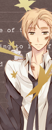 Аватар вконтакте Англия / England из аниме Hetalia / Хеталия с осенними кленовыми листьями со шрамами на лице и груди