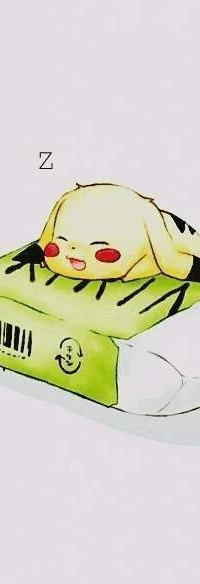 99px.ru аватар Пикачу / Pikachu из аниме Покемон / Pokemon спит на стирательной резинке