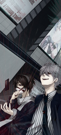 Аватар вконтакте Два анимешных парня, гуляющих на улице Японии, art by Aoshiki