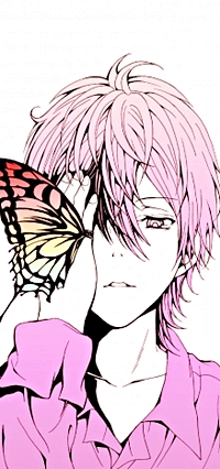 99px.ru аватар Фува Махиро / Fuwa Mahiro из аниме Буря Потерь / Zetsuen no Tempest с бабочкой на руке, зарывает глаз ладонью