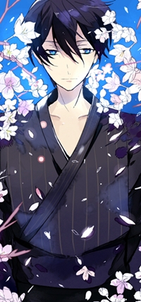 Аватар вконтакте Нанасе Харука / Nanase Haruka из аниме Свободный стиль! / Free! посреди цветов сакуры