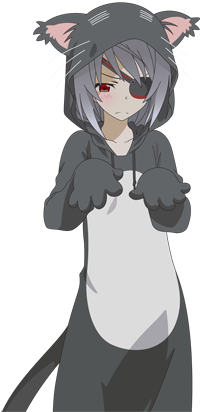 99px.ru аватар Смущенная Laura Bodewig / Лаура Бодевих в костюме серого котика из аниме IS: Infinite Stratos / Бесконечные Небеса