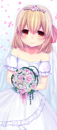 99px.ru аватар Rumia / Румия из игры Проект Восток / Touhou Project в свадебном наряде с букетом цветов в руках, художник Pixiv Id 2457890