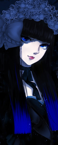 Аватар вконтакте Темноволосая девушка с синими глазами, art by Ojyun