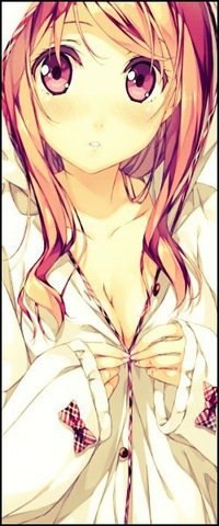 99px.ru аватар Аниме девушка с длинными светлыми волосами и розовыми глазами застегивает блузку