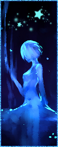 99px.ru аватар Силуэт девушки в темном лесу, над ее головой сияют звезды