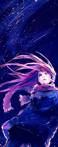 99px.ru аватар Девушка в наушниках на фоне звездного неба