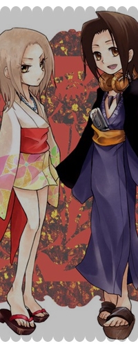 Аватар вконтакте Йо Асакура / Yoh Asakura и Анна Киояма / Anna Kyoama из аниме Король шаман / Shaman king в кимоно