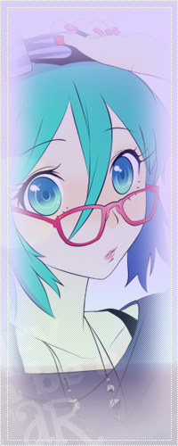 Аватар вконтакте Вокалоид Мику Хатсуне / Vocaloid Miku Hatsune в очках в красной оправе