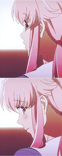 99px.ru аватар Юно Гасай / Yuno Gasai из аниме Дневник будущего / Future Diary / Mirai Nikki стеснительно улыбается