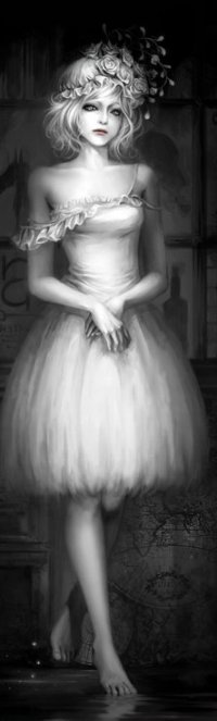 99px.ru аватар Девушка в платье, с венком из роз на голове, стоит, сложив руки перед собой, автор LanWu