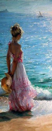 99px.ru аватар Девушка у моря, художник Vicente Romero Redondo