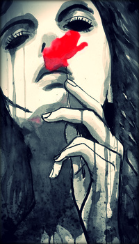 99px.ru аватар Девушка держит красный цветок, художник Loui Jover