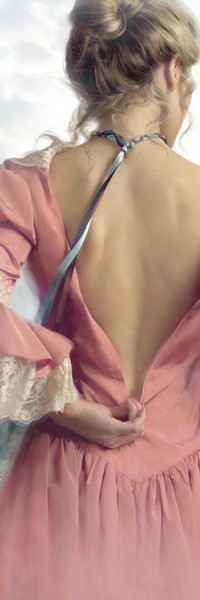 99px.ru аватар Девушка в розовом платье стоит к нам спином, художник Anna Kmet