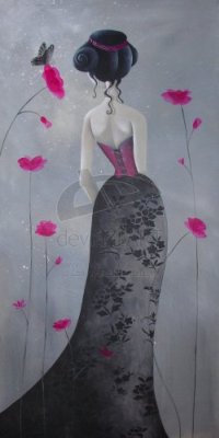 Аватар вконтакте Девушка стоит к нам спиной среди маков, by Lady Sybile