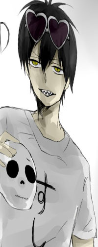Аватар вконтакте Стаз из аниме Кровавый парень (Blood Lad) в очках и с черепом