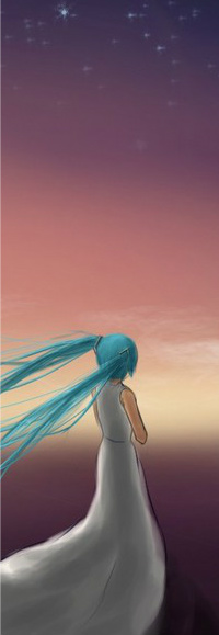 99px.ru аватар Vocaloid Hatsune Miku / Вокалоид Хатсуне Мику на фоне неба