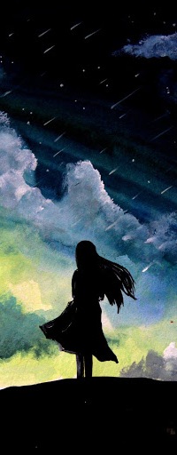 Аватар вконтакте Девушка на фоне облачного неба, арт by ross-rae