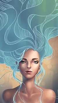 Аватар вконтакте Девушка с голубыми волосами, by kelogsloops