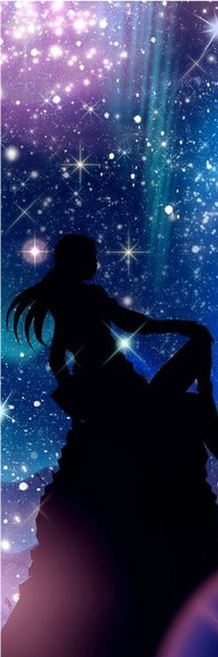 99px.ru аватар Девушка сидит на фоне звездного неба