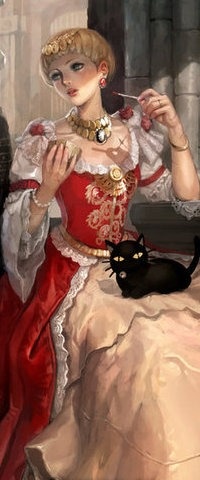 Аватар вконтакте Jeanne dArc / Жанна д’Арк с черным котом, art by inshoo