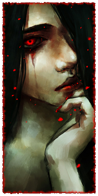 Аватар вконтакте Темноволосая девушка с красными глазами, art by NanFe