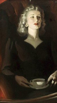 Аватар вконтакте Рисунок девушки с чашкой чая, art by Andrew Loomis