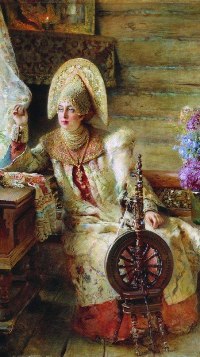99px.ru аватар Картина Боярышня у окна (с прялкой), художник Константин Маковский
