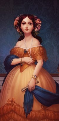 Аватар вконтакте Рисунок девушки в старинном пышном платье, art by Jessica Oyhenart