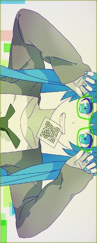 99px.ru аватар Вокалоид Мику Хатсуне / Vocaloid Miku Hatsune придерживает руками зеленые очки